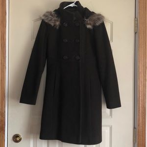 Via Spiga Cashmere Blend Brown Fur Coat